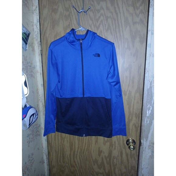 The North Face Track Jacket Boys Size XL (18/20) Full Zip Hooded Blue & Black - Picture 10 of 16